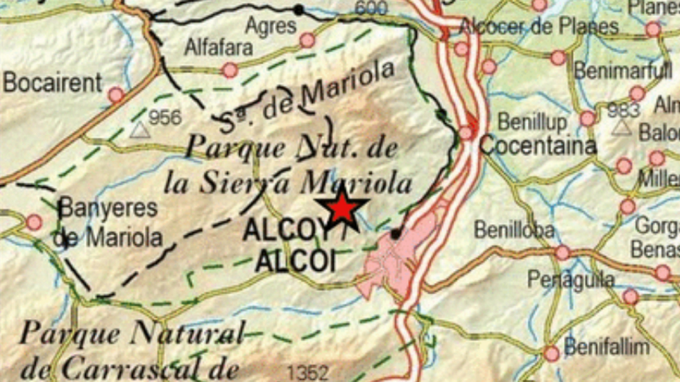 La estrella marca el epicentro / Foto: IGN