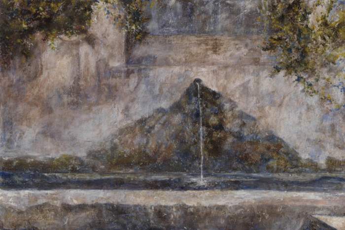 FONT DEL MOLINAR - Tècnica mixta tremp i pigments naturals sobre tela, 80×120 cm