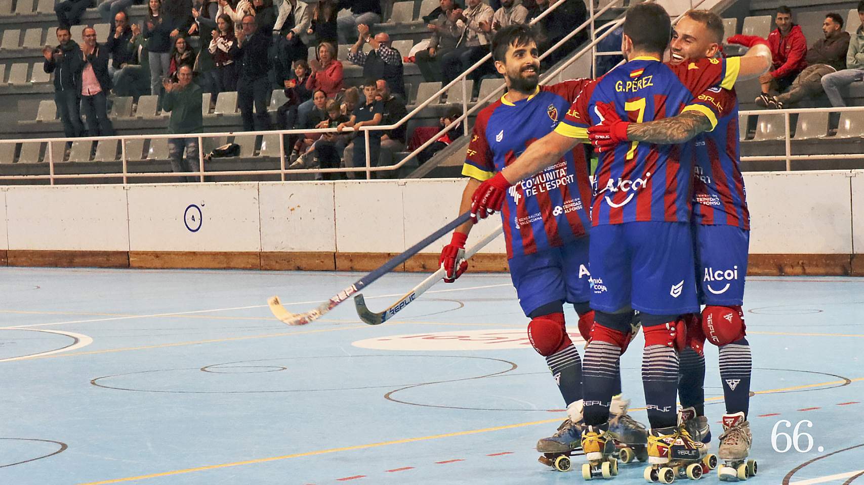 Celebración de gol del Alcodiam durante esta temporada