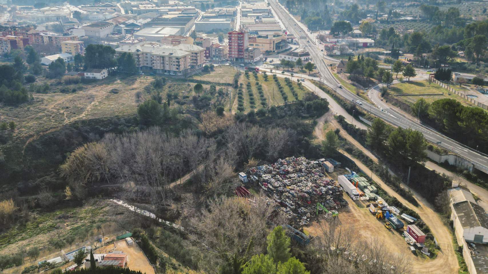 Vista aèria dels cotxes a Muro