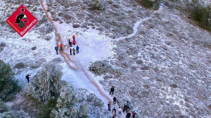 El ferit, a l'arribada de l'helicòpter / Foto: CPB