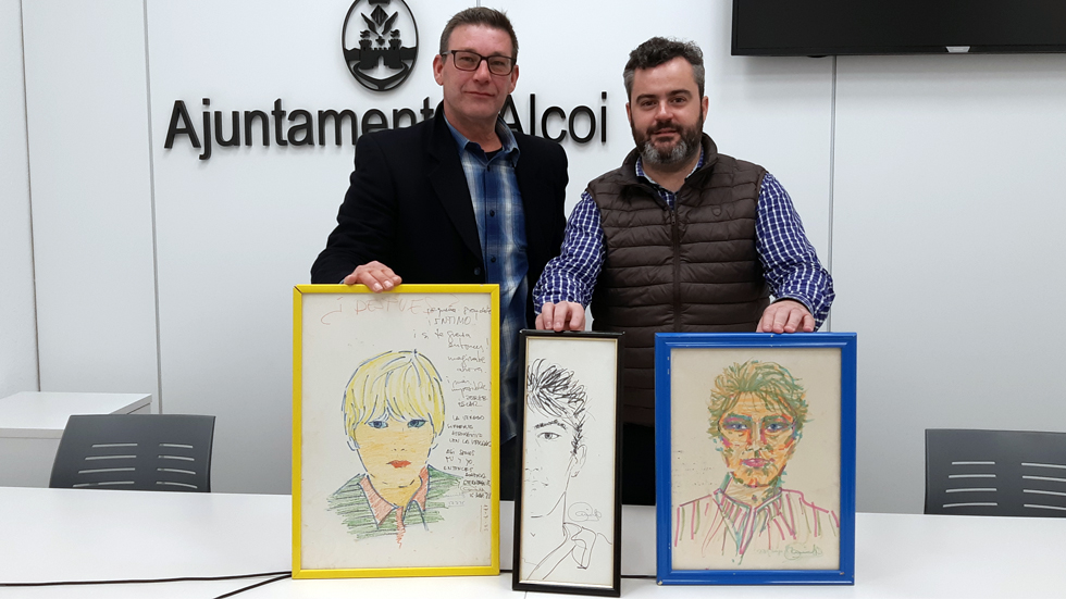 Jorge Óscar Francés y Raül Llopis con los retratos
