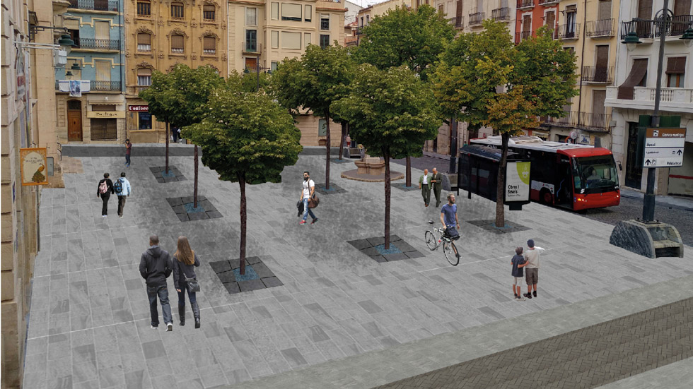 Recreación del resultado de la plaza Ramón y Cajal realizada por el departamento de Obras