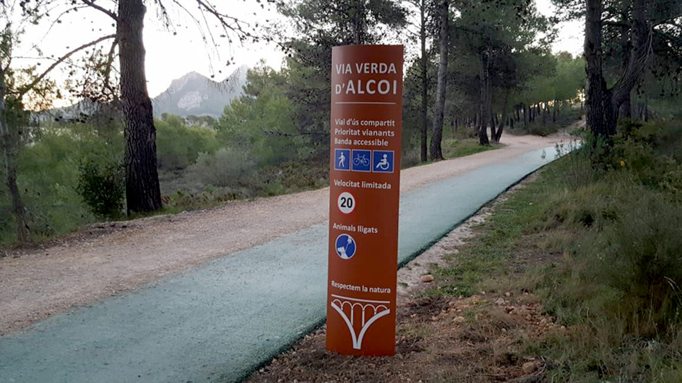 Nuevo panel informativo de la Vía Verde