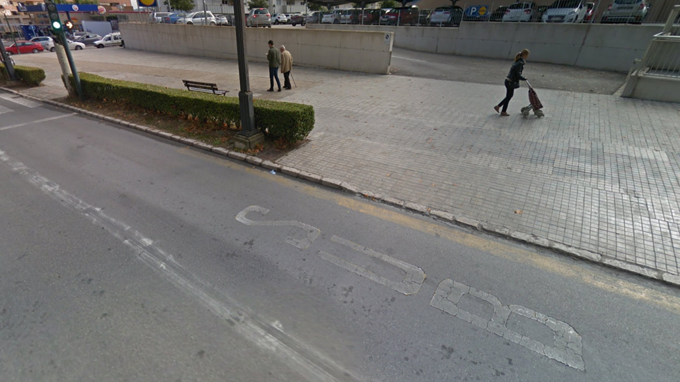 Carril bus en calleValència