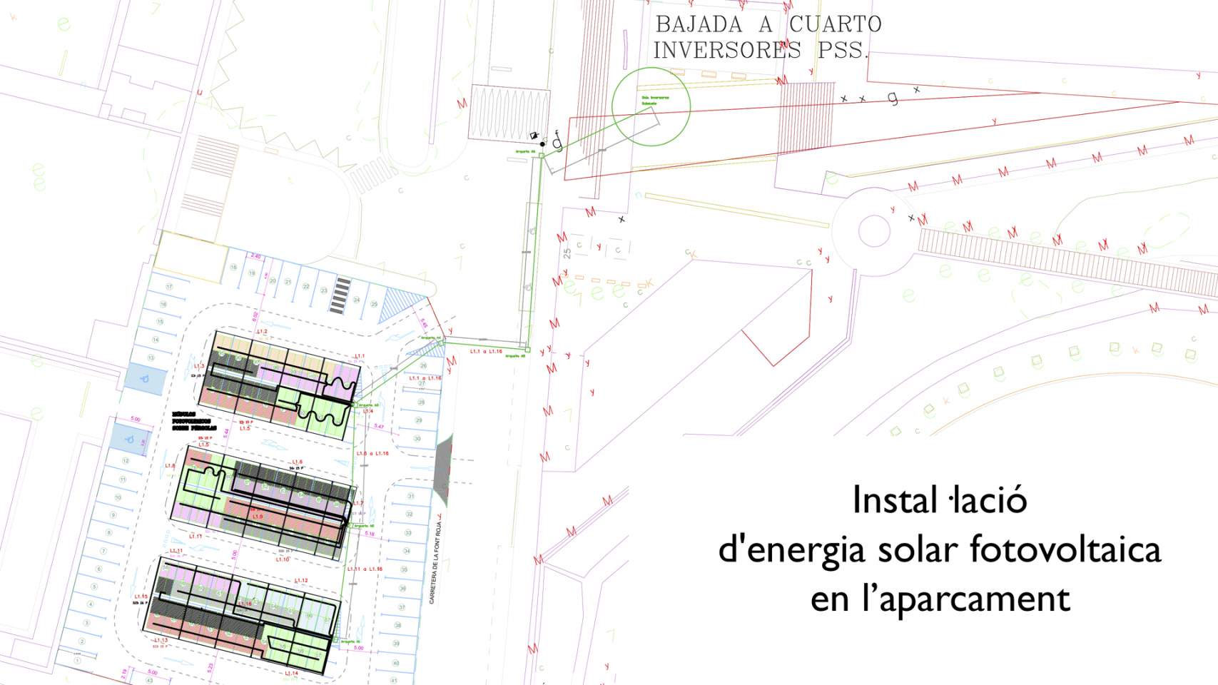 Plano de la instalación en el aparcamiento / Foto: Ayuntamiento Alcoy