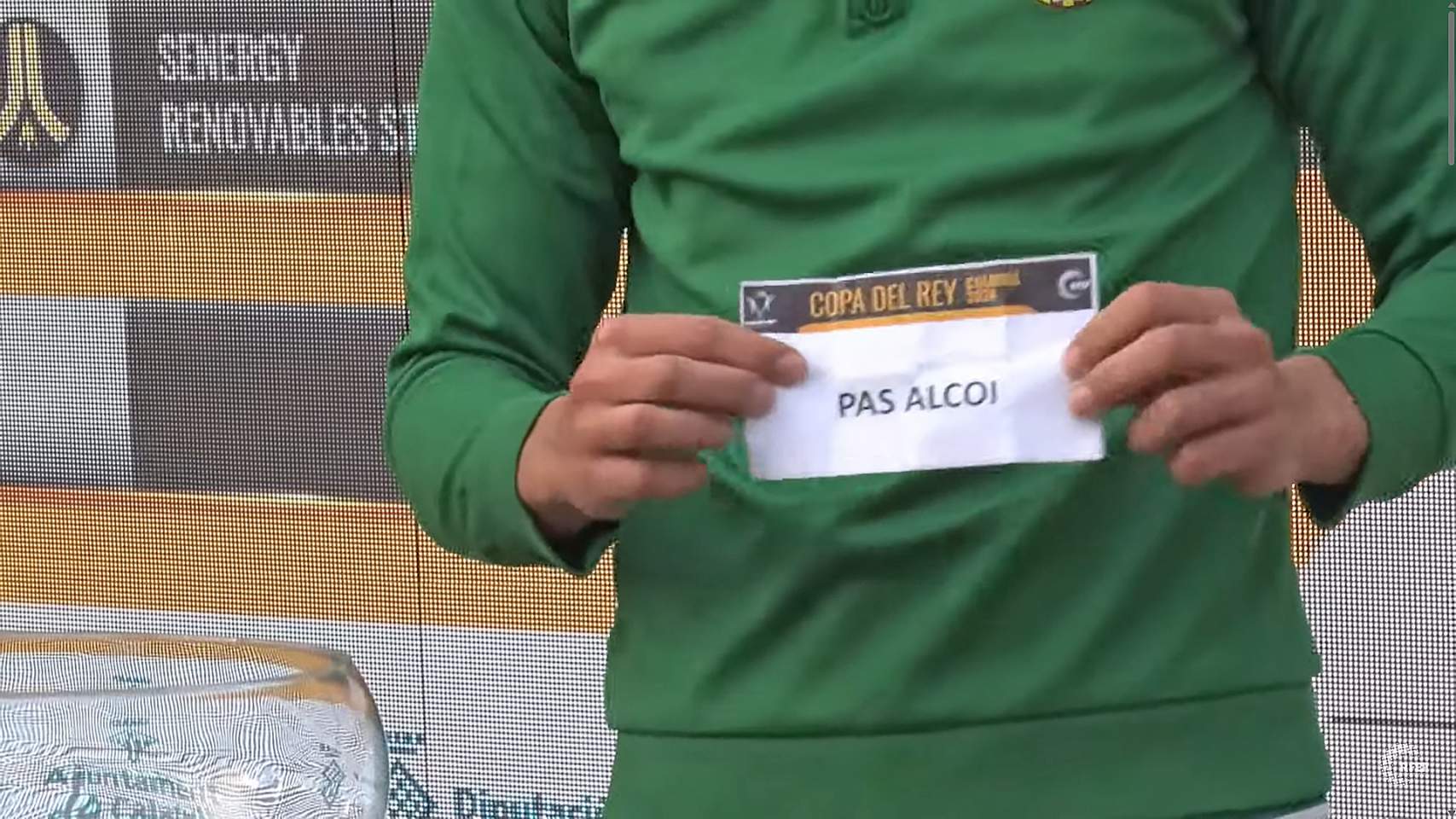Momento en el que ha salido el PAS Alcoi en el sorteo