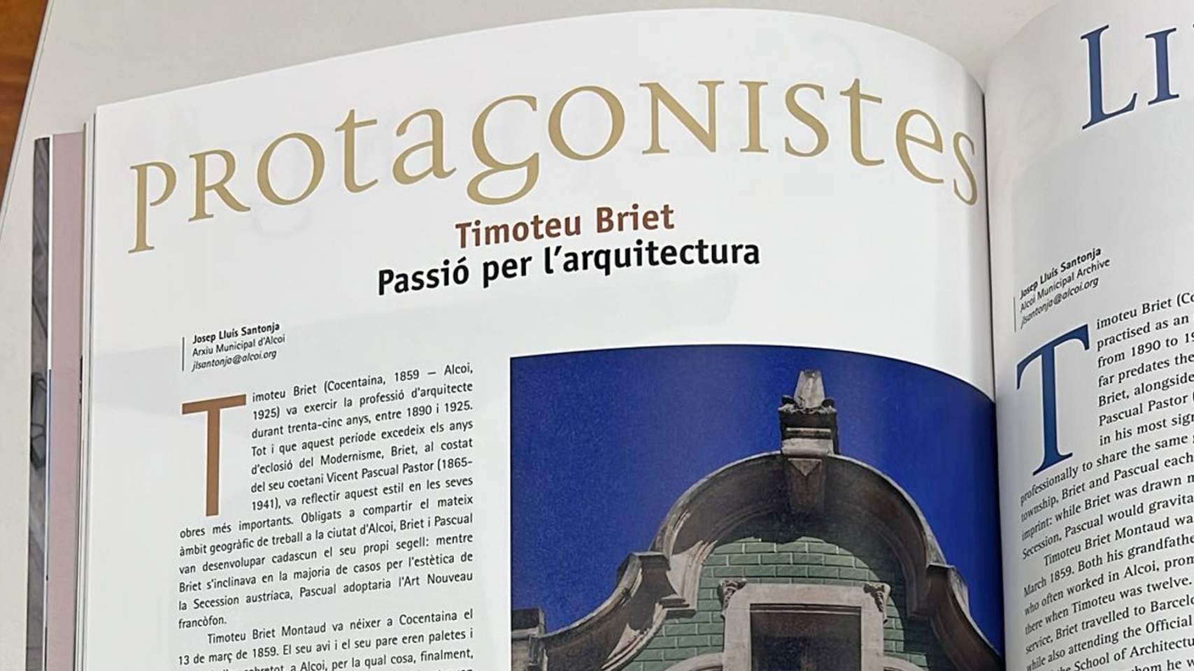 Una revista internacional especialitzada inclou 10 pàgines sobre l’arquitecte Timoteo Briet