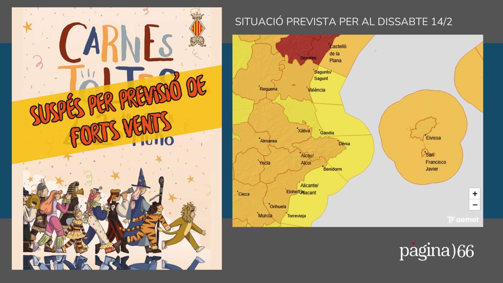 Muro susp&eacute;n el Carnestoltes a causa de l&rsquo;alerta taronja per forts vents