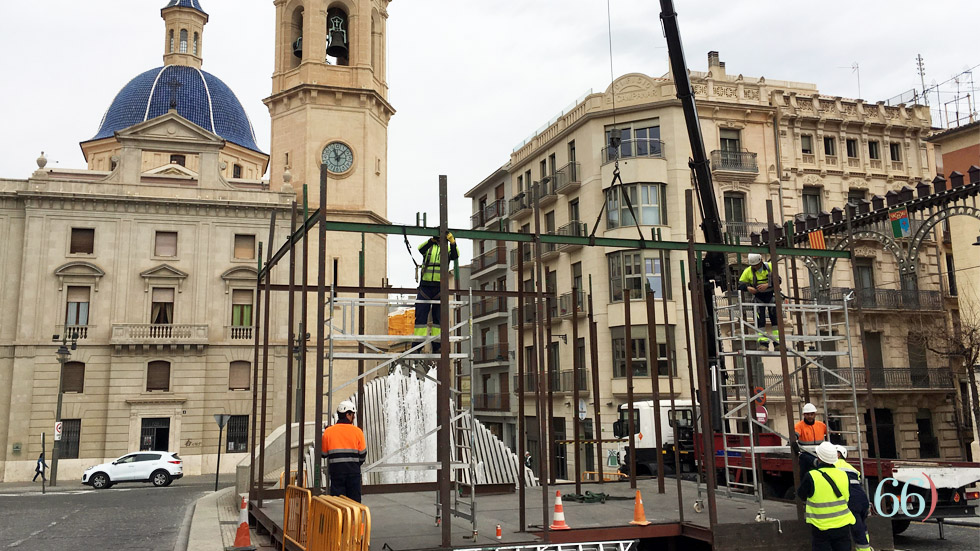 Situació actual del muntatge del Castell de Festes