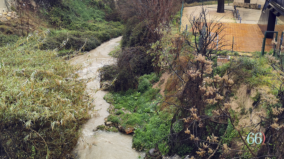 Crecida del río en Alcoy a causa de las lluvias
