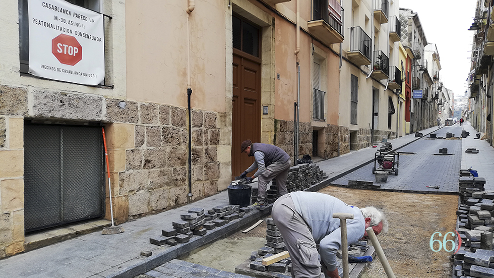 Trabajos en la calle Casa Blanca