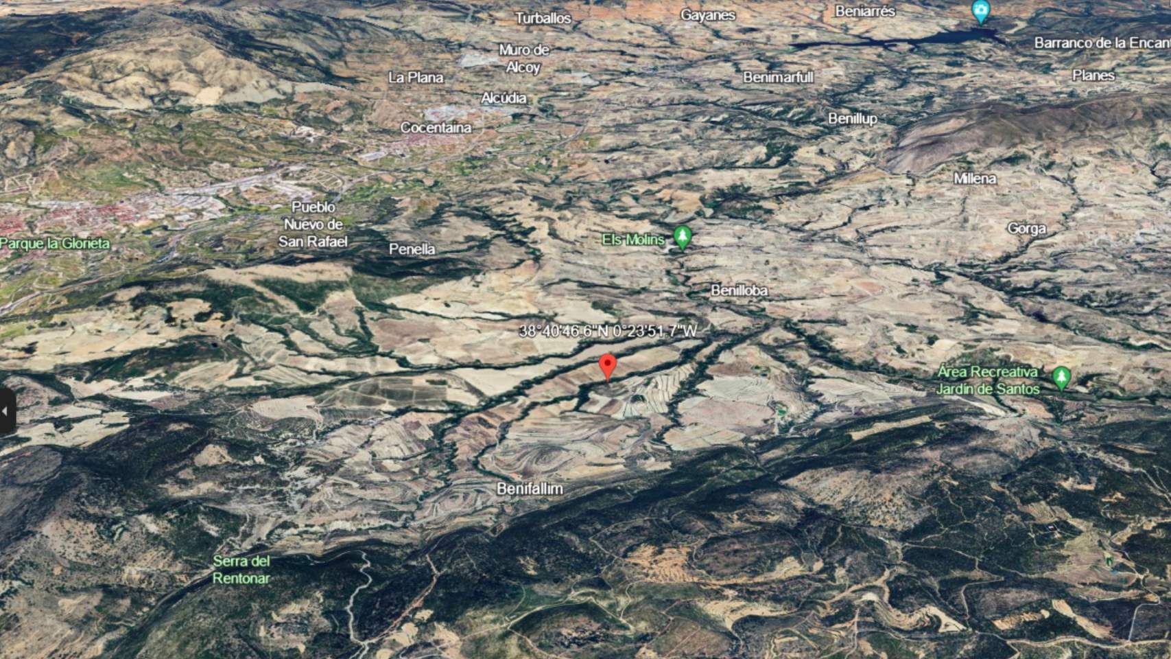 Mapa de la zona del terratrèmol