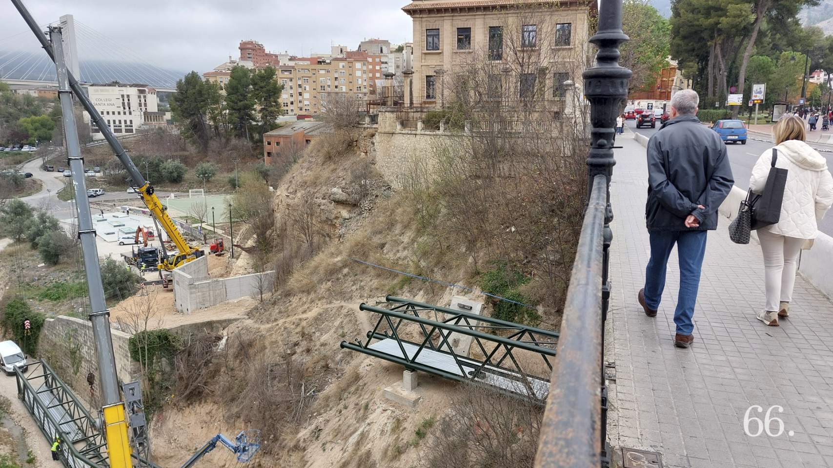 Vista de las obras desde el puente de Cervantes