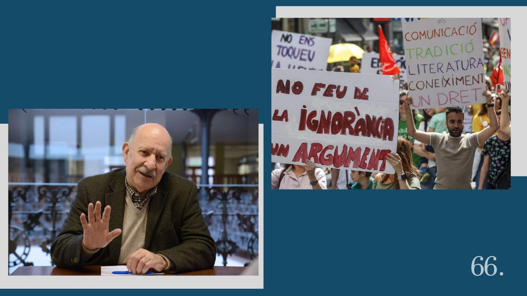 Josep Guia i manifestació Famílies Pel Valencià