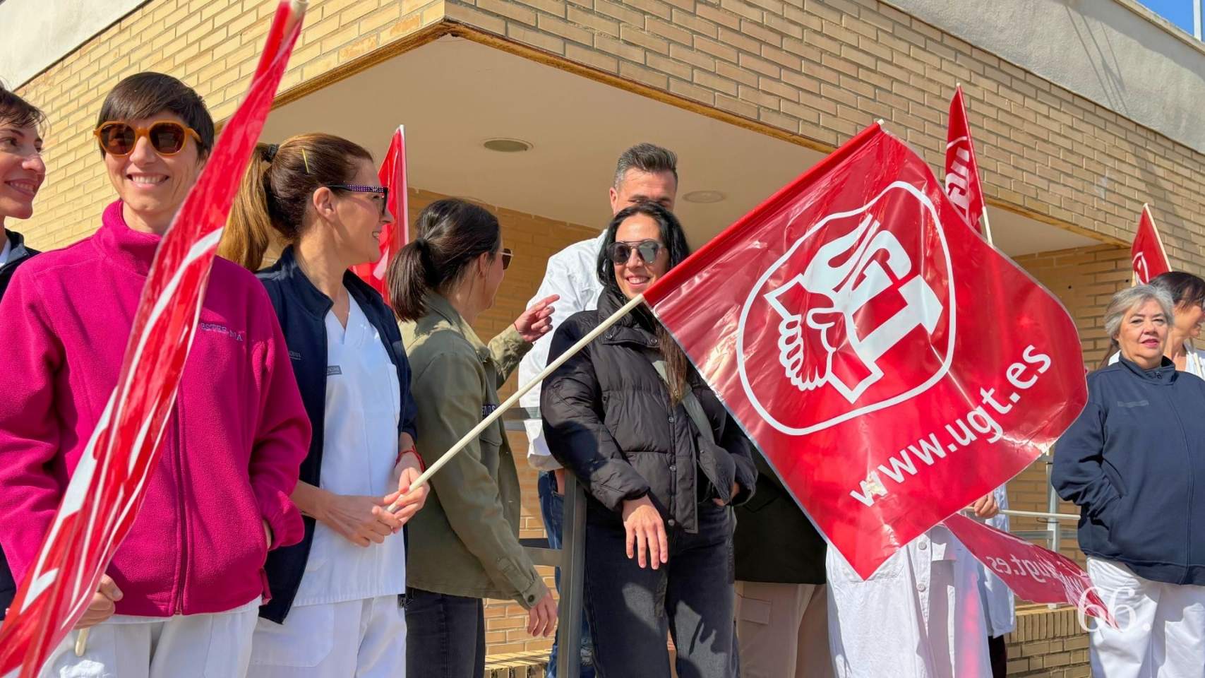 Els sanitaris en la concentraci&oacute; / Foto: MRG