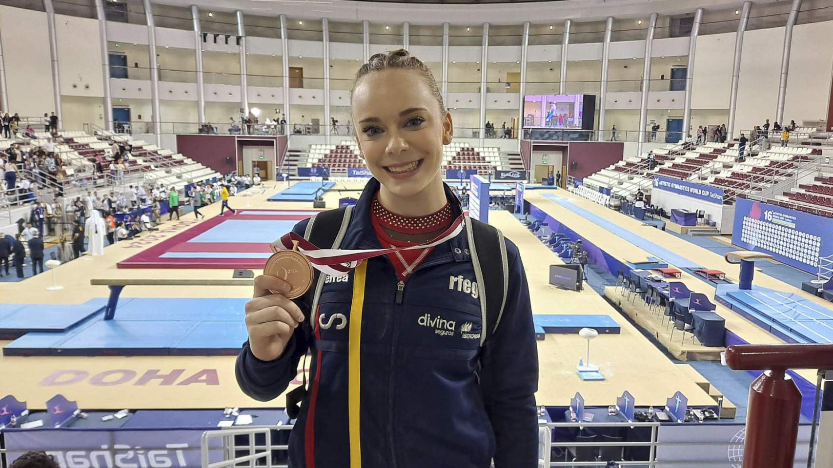 Casabuena con su bronce en Doha