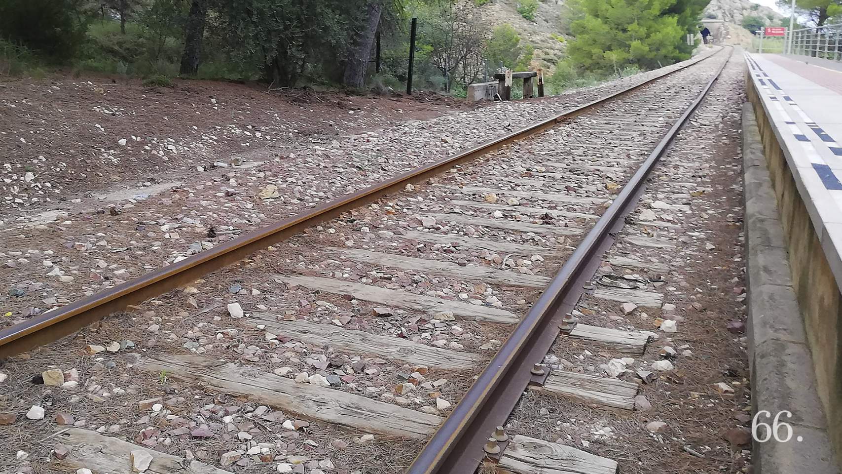 Vías en la estación de Cocentaina