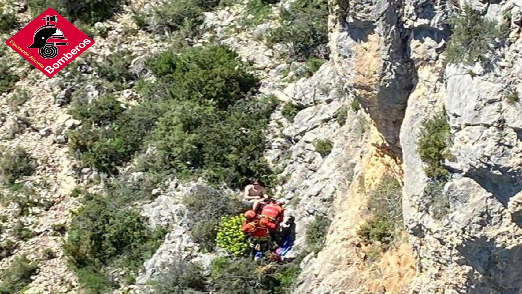 Imatge aèria del rescat, fotografiat pels bombers