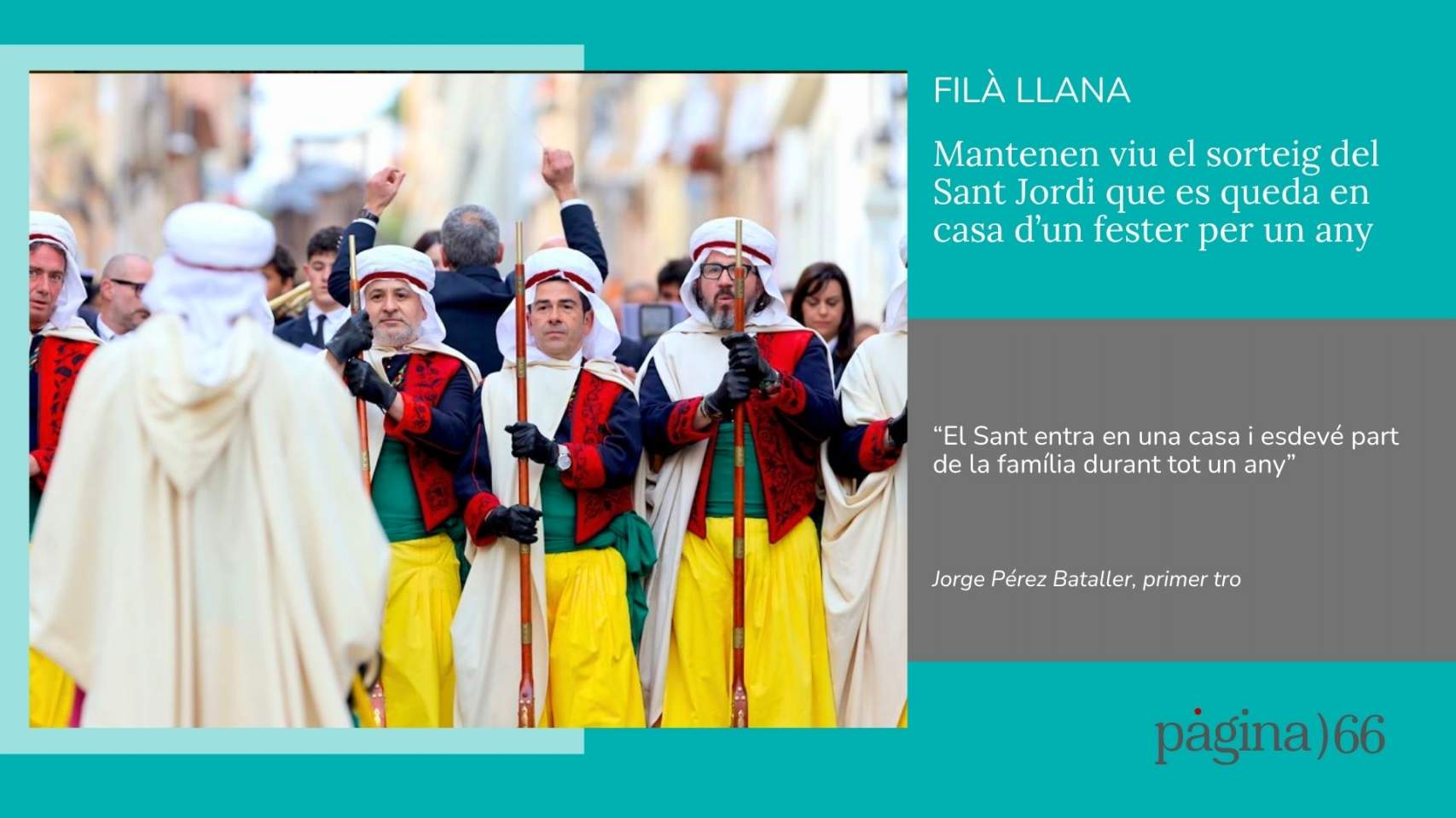 Les celebracions pròpies de la filà Llana: manté viu el sorteig del Sant Jordi que es queda en casa d’un fester per un any