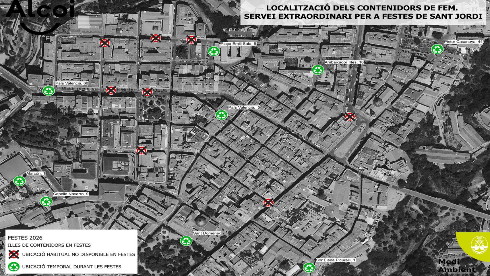 Quins contenidors canvien durant les Festes?