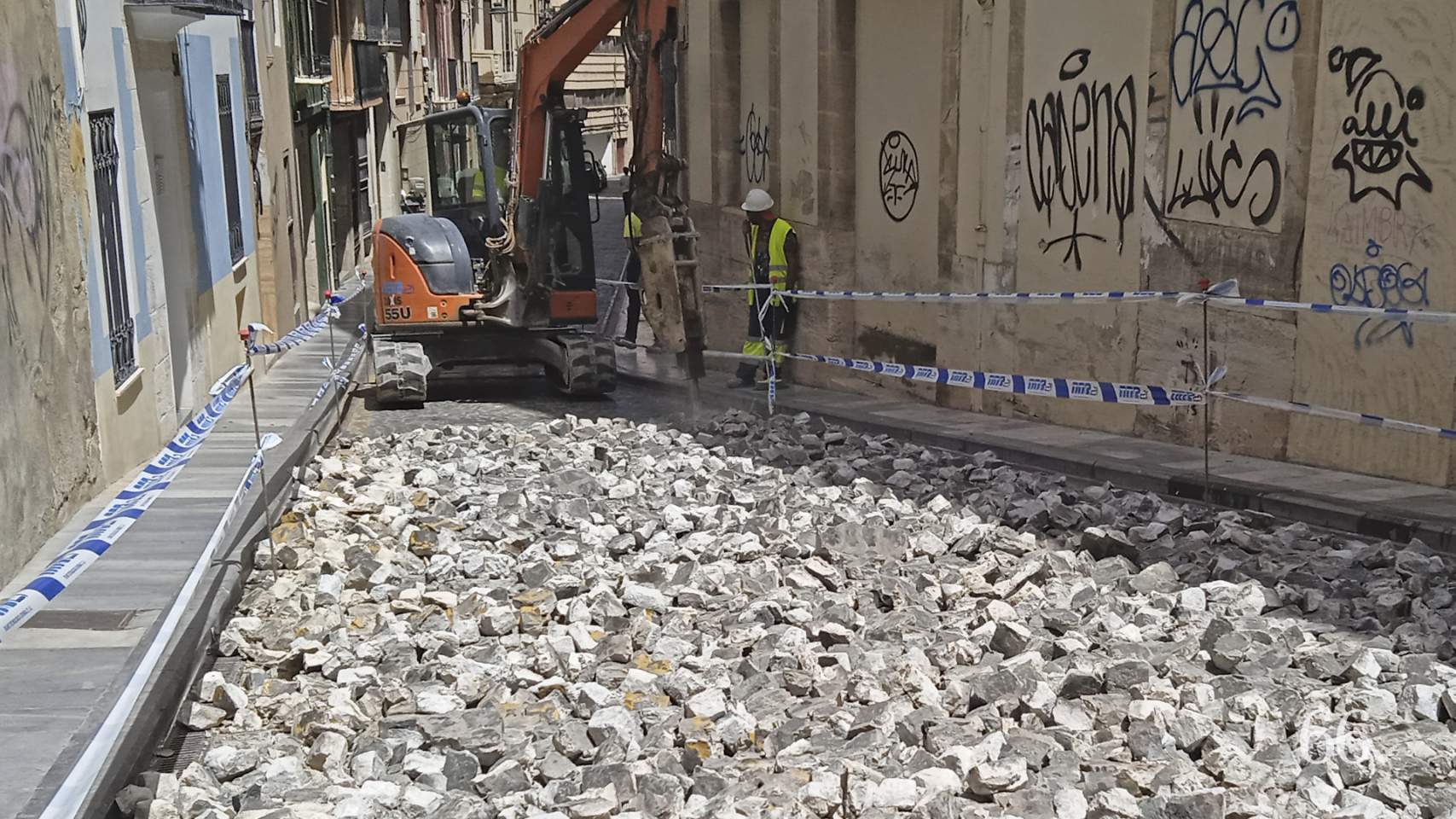 Obras desde la parte cercana a la Costera del Gurugú