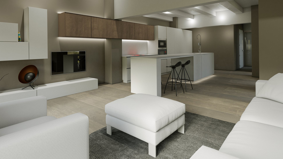 Interior en una vivienda del Edificio Kialka