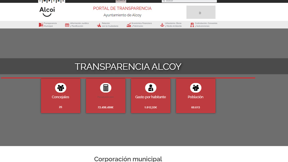 Portal Transparència Ajuntament Alcoi // Foto: Captura web Portal
