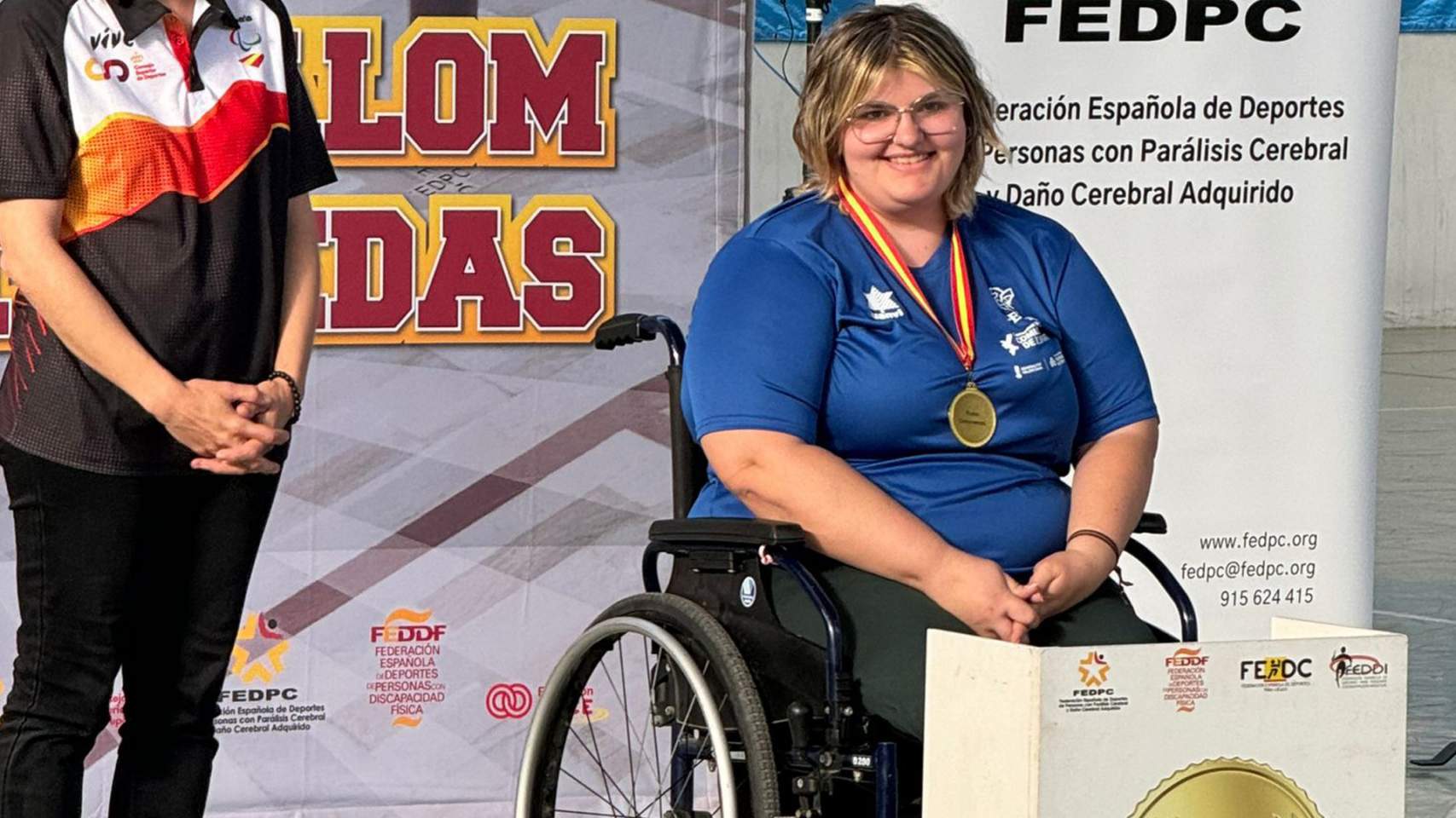 Mª José Albero en el podio