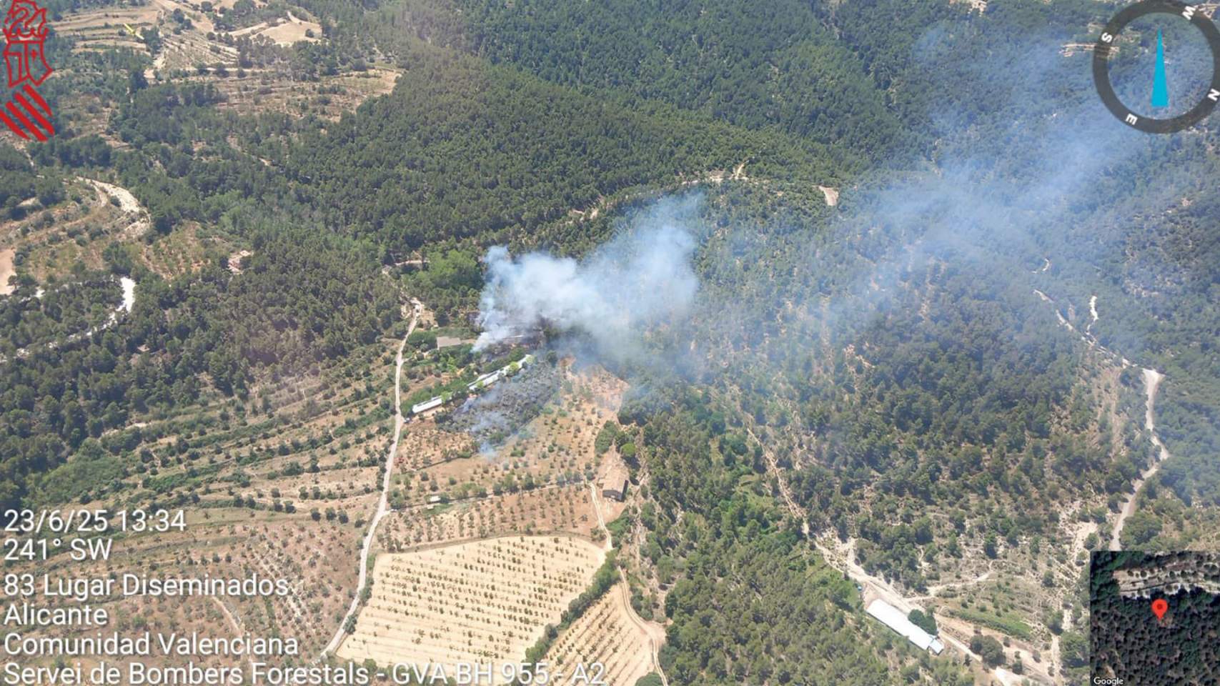 Foc a Alcoleja / Foto: Emergències GVA
