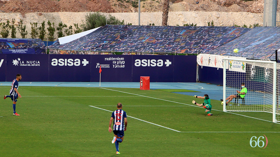 Penalti fallado por Jony en la primera parte