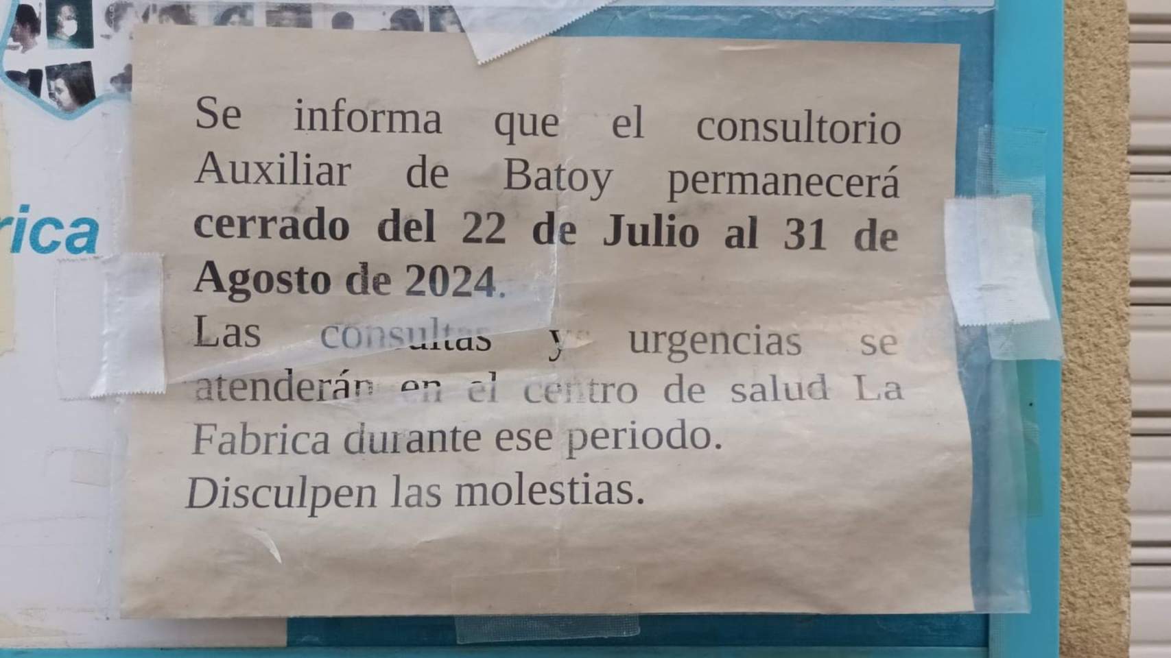 Cartel del consultorio de Batoi