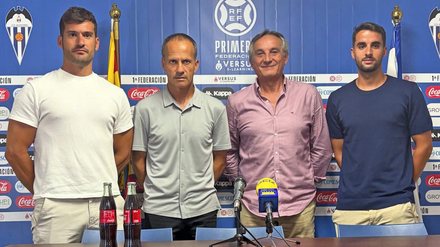 Soto, Alcoy, Alemany y Lozano en la presentación del equipo técnico