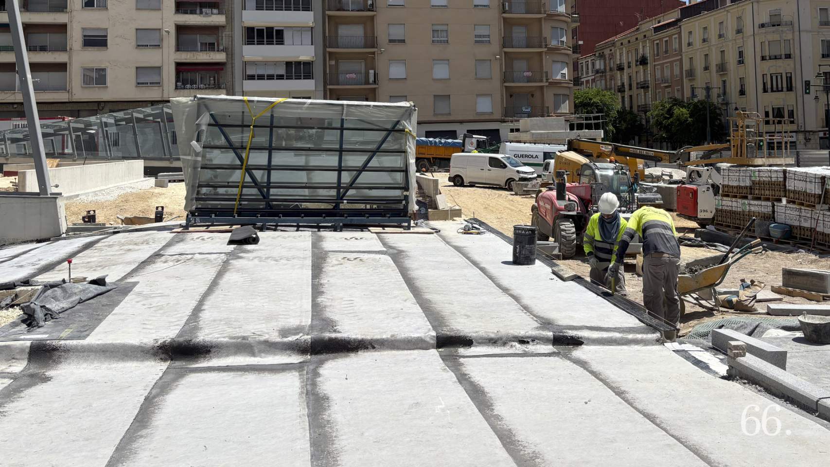 Obras en La Rosaleda durante el 1 de julio