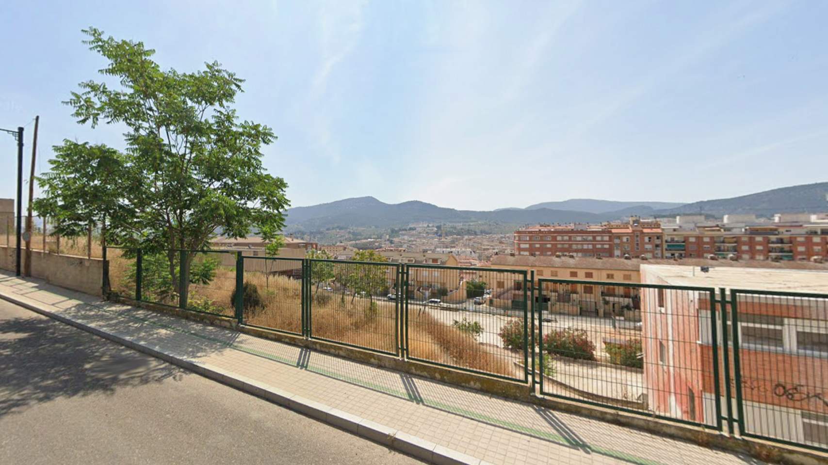 Zona incendiada en l'IES Andreu Sempere