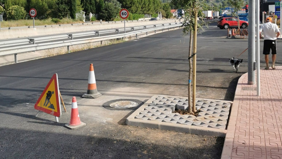 Obres en el carrer del Transport / Foto: Ajuntament Muro