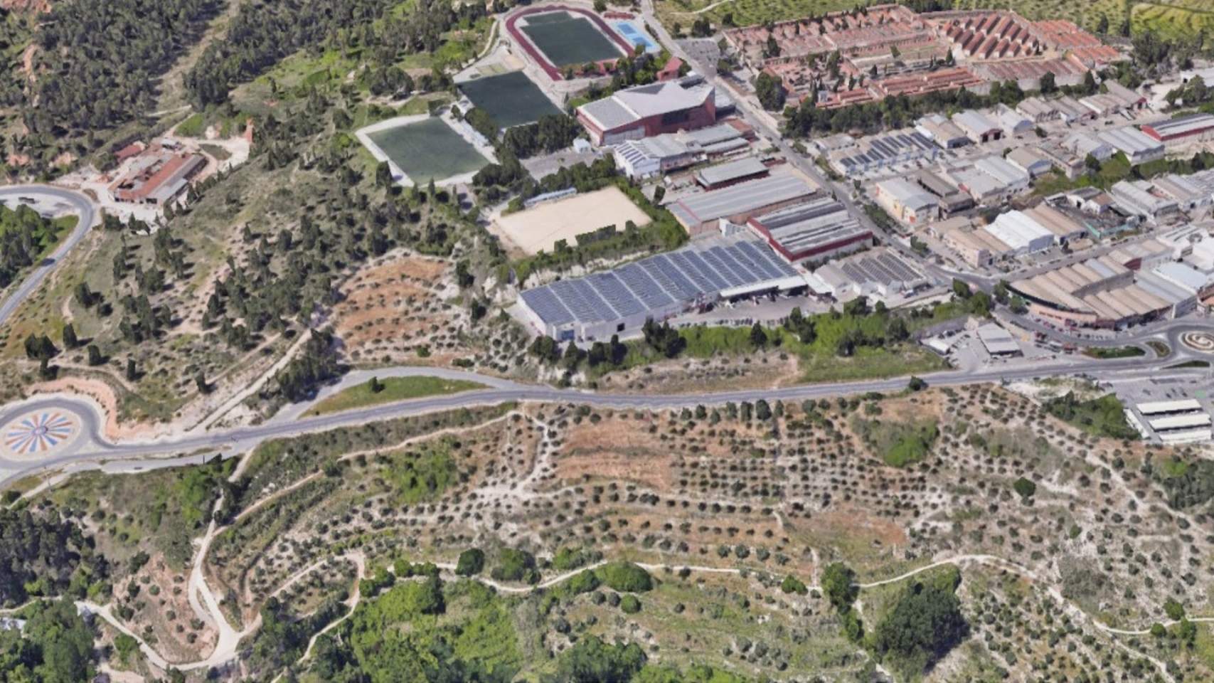 Acceso sur a Alcoy entre rotondas