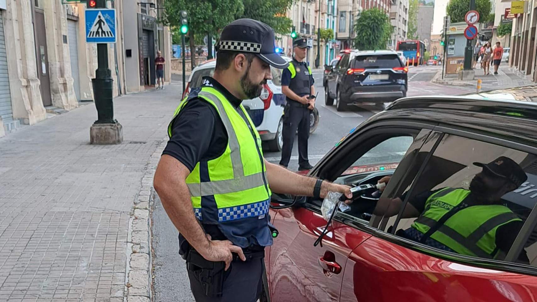 Control policial en Alcoy