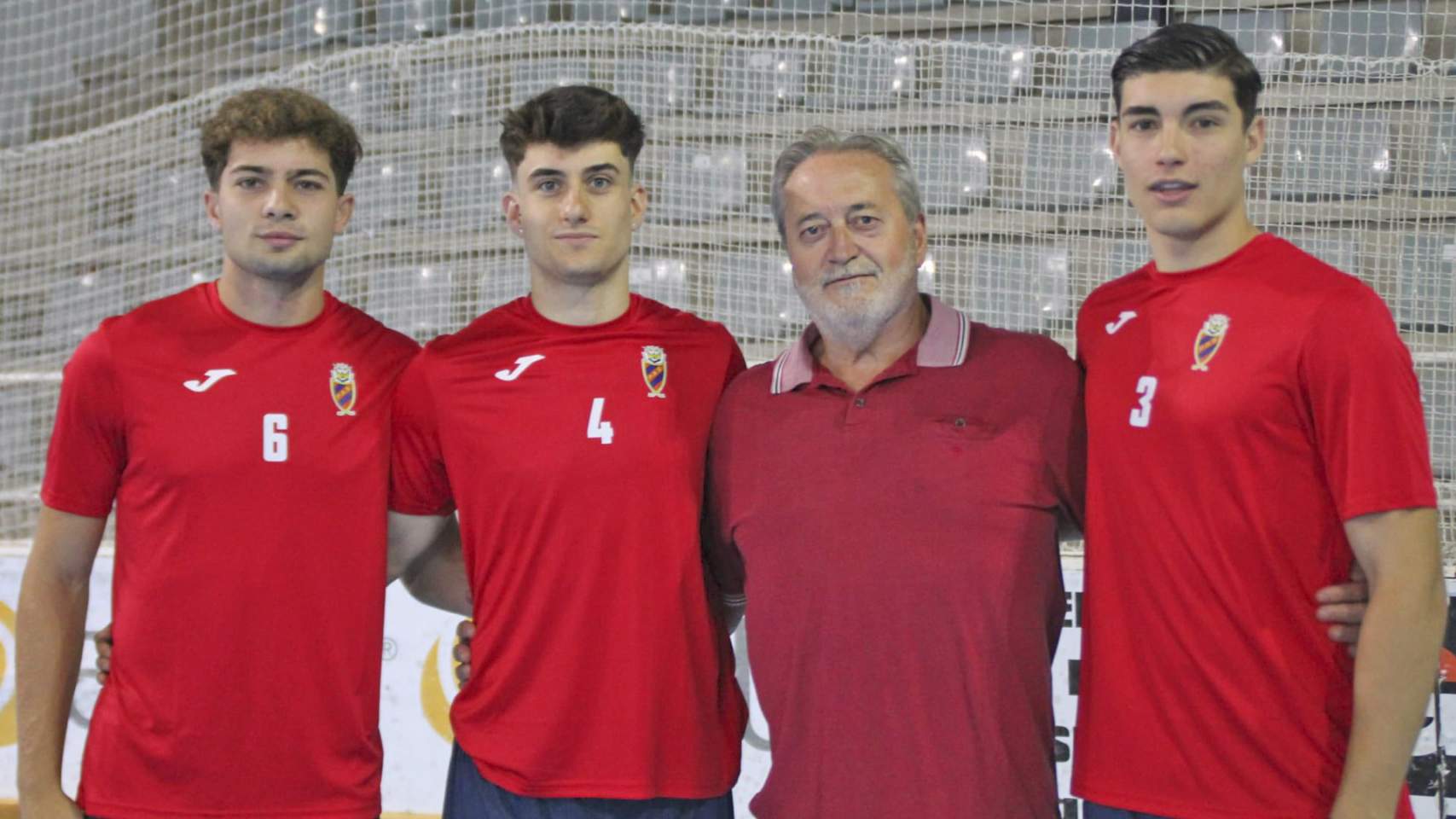 Biel, Iago y Álvaro, con el presidente Andrés Hernández
