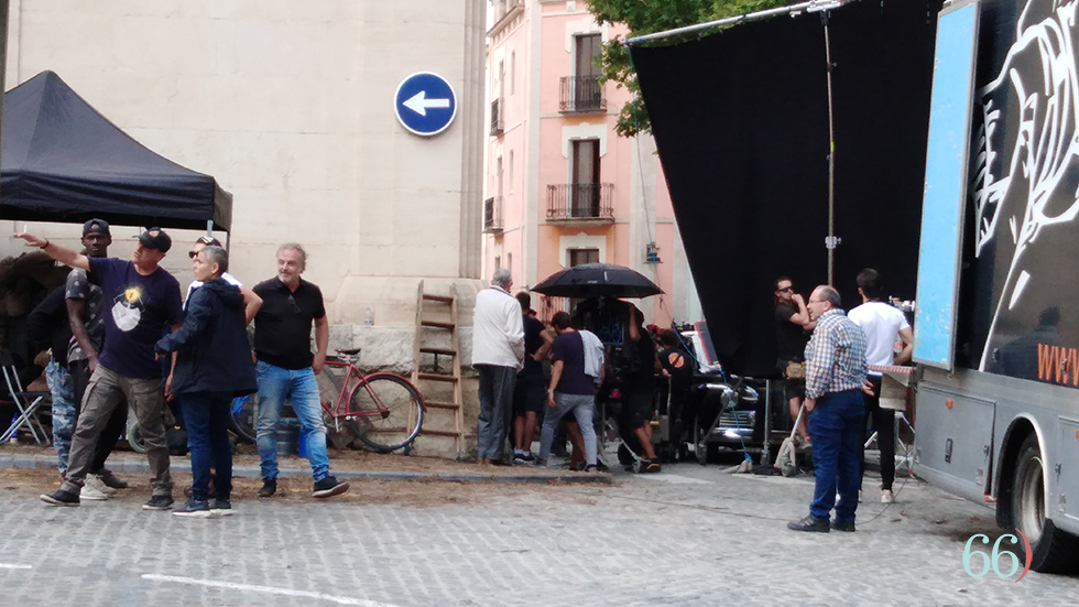Rodatge en la pla&ccedil;a Ram&oacute;n y Cajal