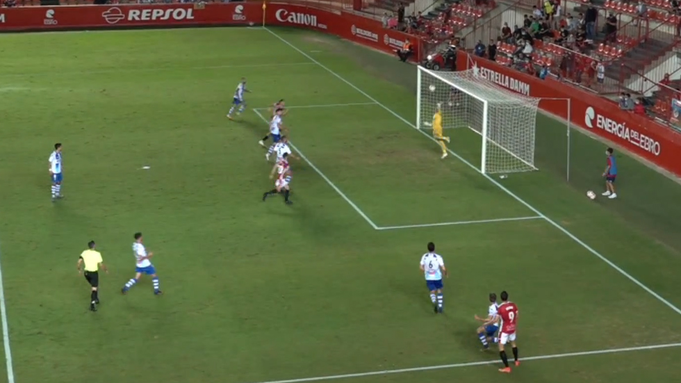 Momento del segundo gol del Nàstic / Foto: Captura Footters