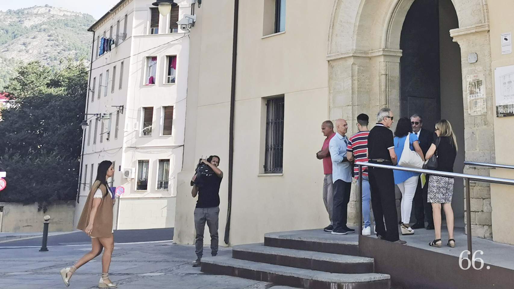 Entrada a los juzgados durante la mañana de la audencia previa
