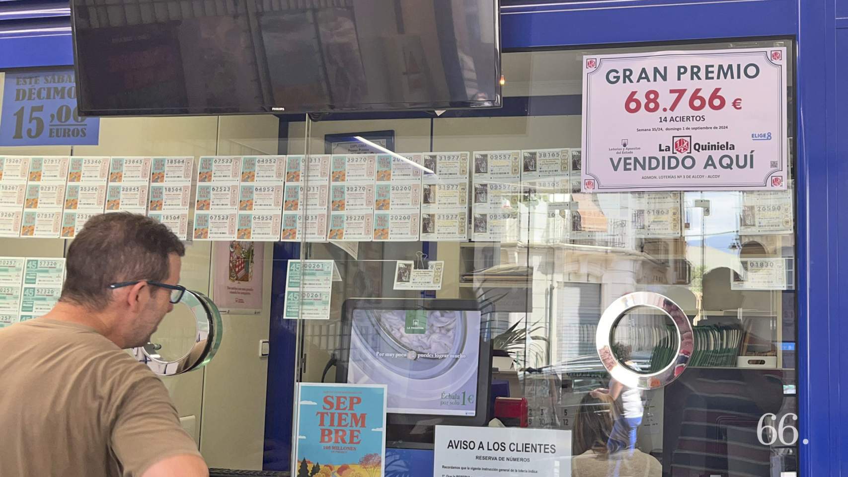Ventanilla en Santo Tomás con el premio vendido en la Quiniela
