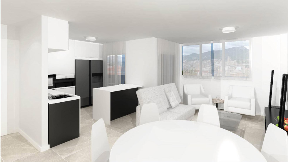 Recreación interior Edificio Fachada