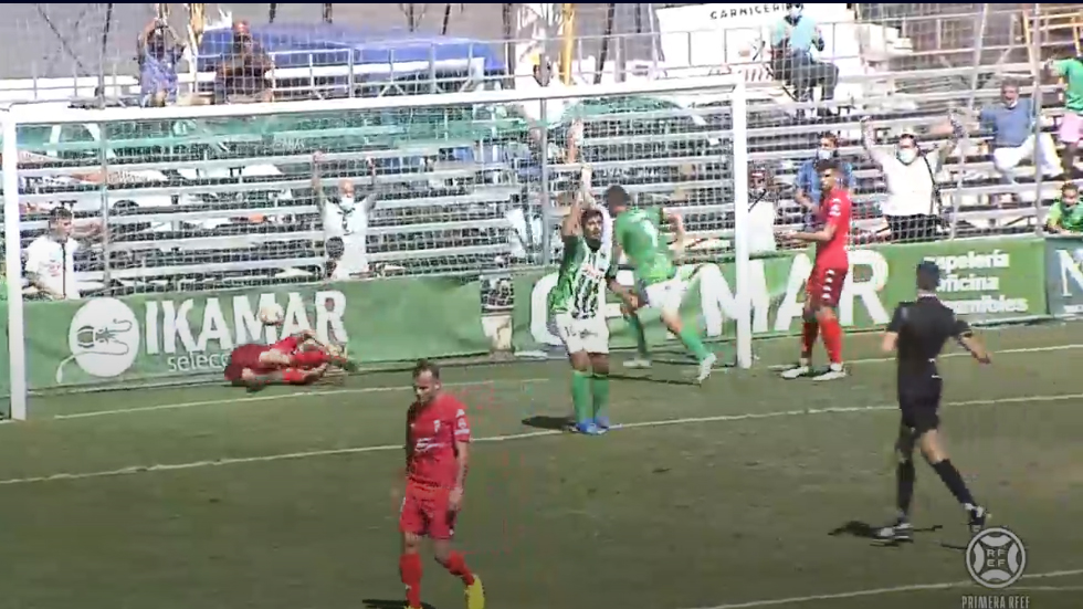 Imagen del empate a 2 del Sanluqueño / Foto: Captura Footers