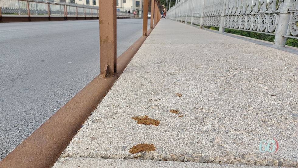 Excrementos de perro en la acera del Viaducte