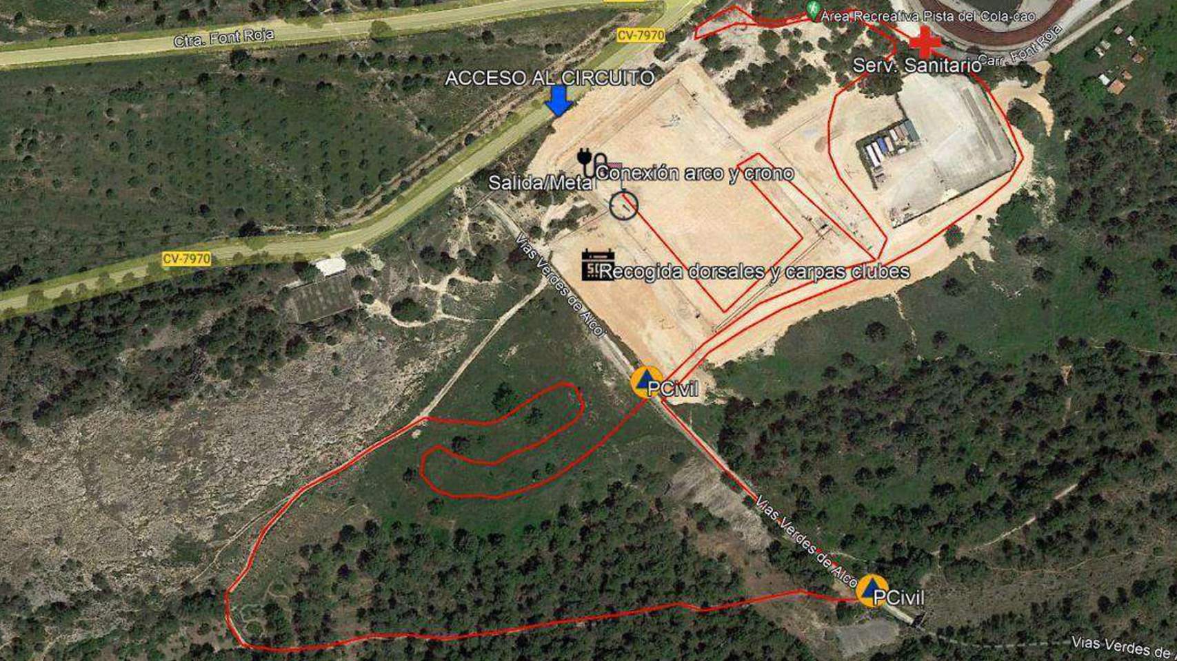 Mapa recorrido del cross