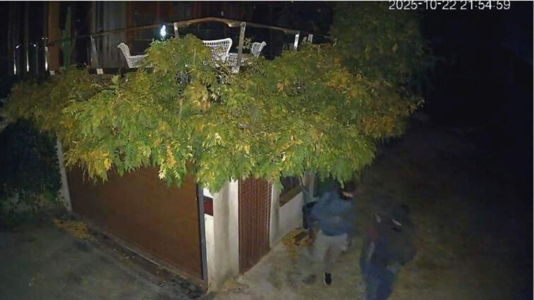 Imatge dels pressumptes lladres eixint d'una propietat en l'Estepar