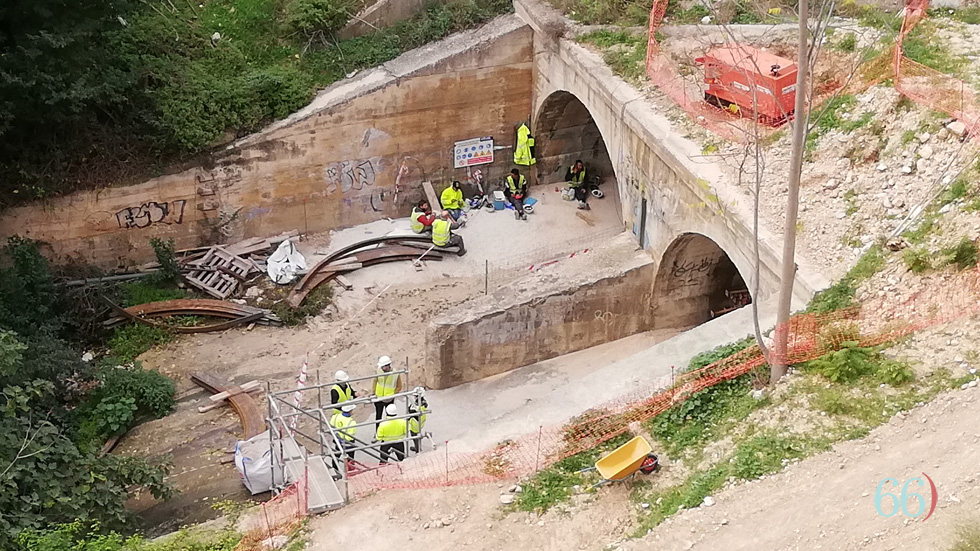 Obras en la parte inferior de la Vaguada / Foto: Pagina66)
