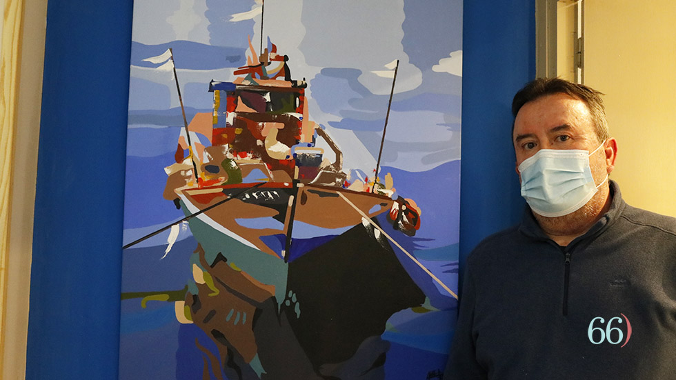 Toni Palomés amb una de les seues obres